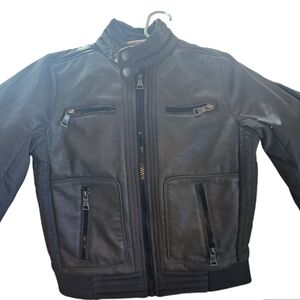 Kids Black Leather Jacket